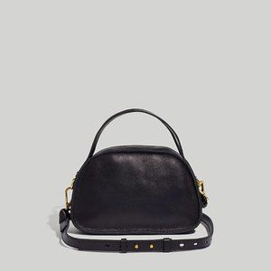 Madewell Black Leather Sydney Zip-Top Crossbody Bag
